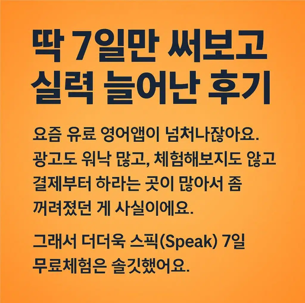 스픽 후기